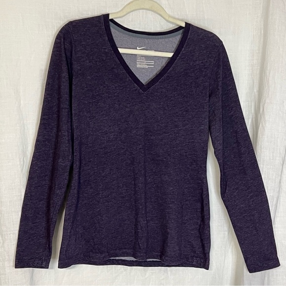 Ladies Nike Dri-fit Slim fit Long Sleeve Tee Marled Purple Size Large - Picture 1 of 7